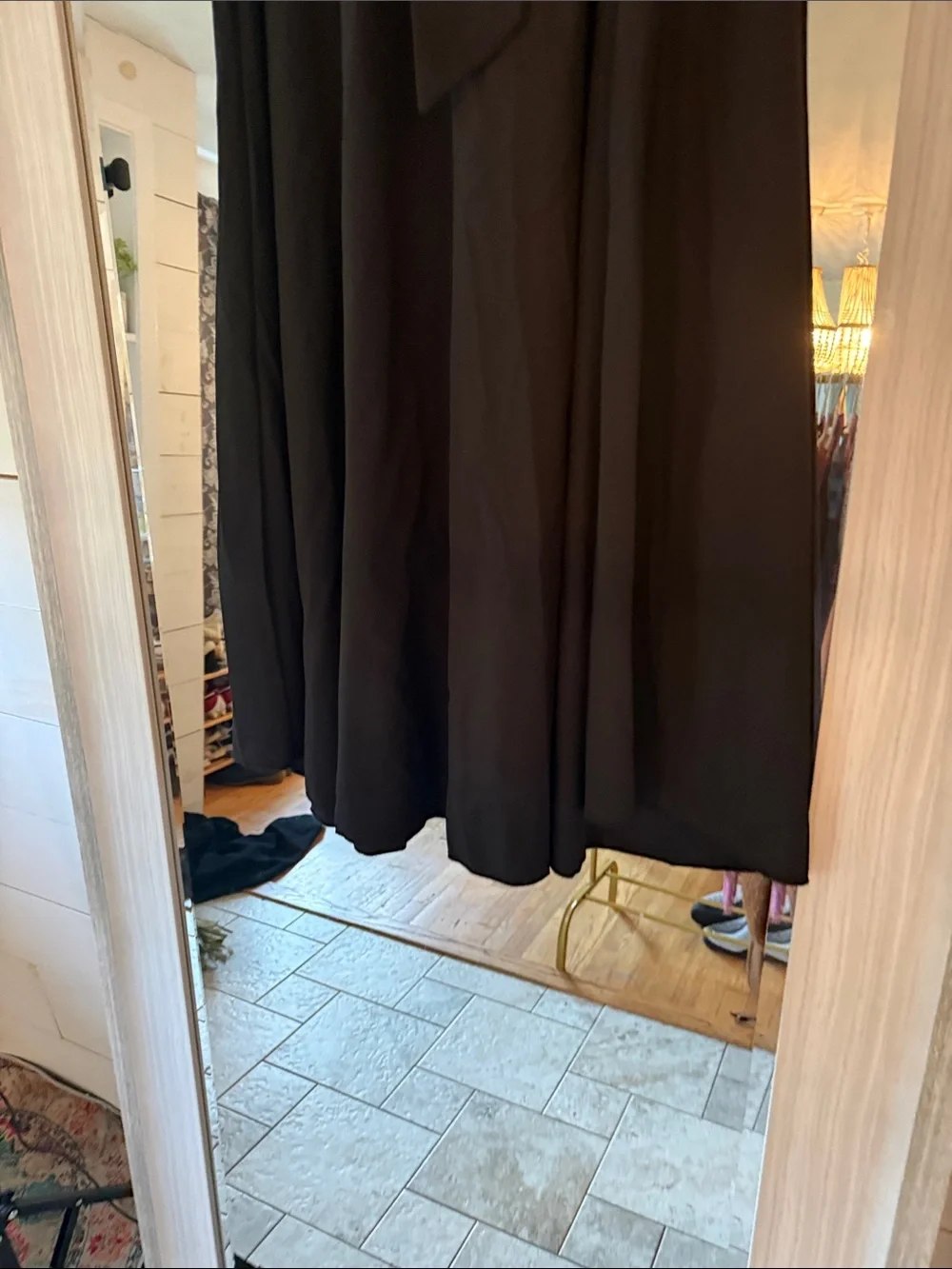 Flowing Black Maxi Skirt with Waist Tie